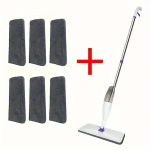 Spray Mop with Reusable Pads - Ideal for Wet & Dry Cleaning on Hardwood, Laminate, Tile & Ceramic Floors - Perfect for Kitchen, Bathroom, Living Room with Long Handle, Mop Pads