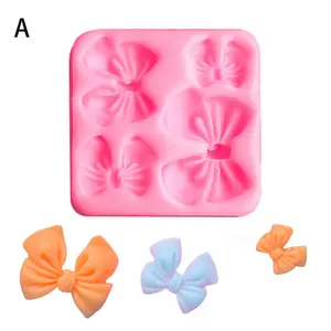 Silicone Cake Decorating Mold, 1 Count Bowknot & Candy Series Chocolate Fondant Mold, Candy Mold for Creative Cake and Cupcake Designing, Silicone Molds