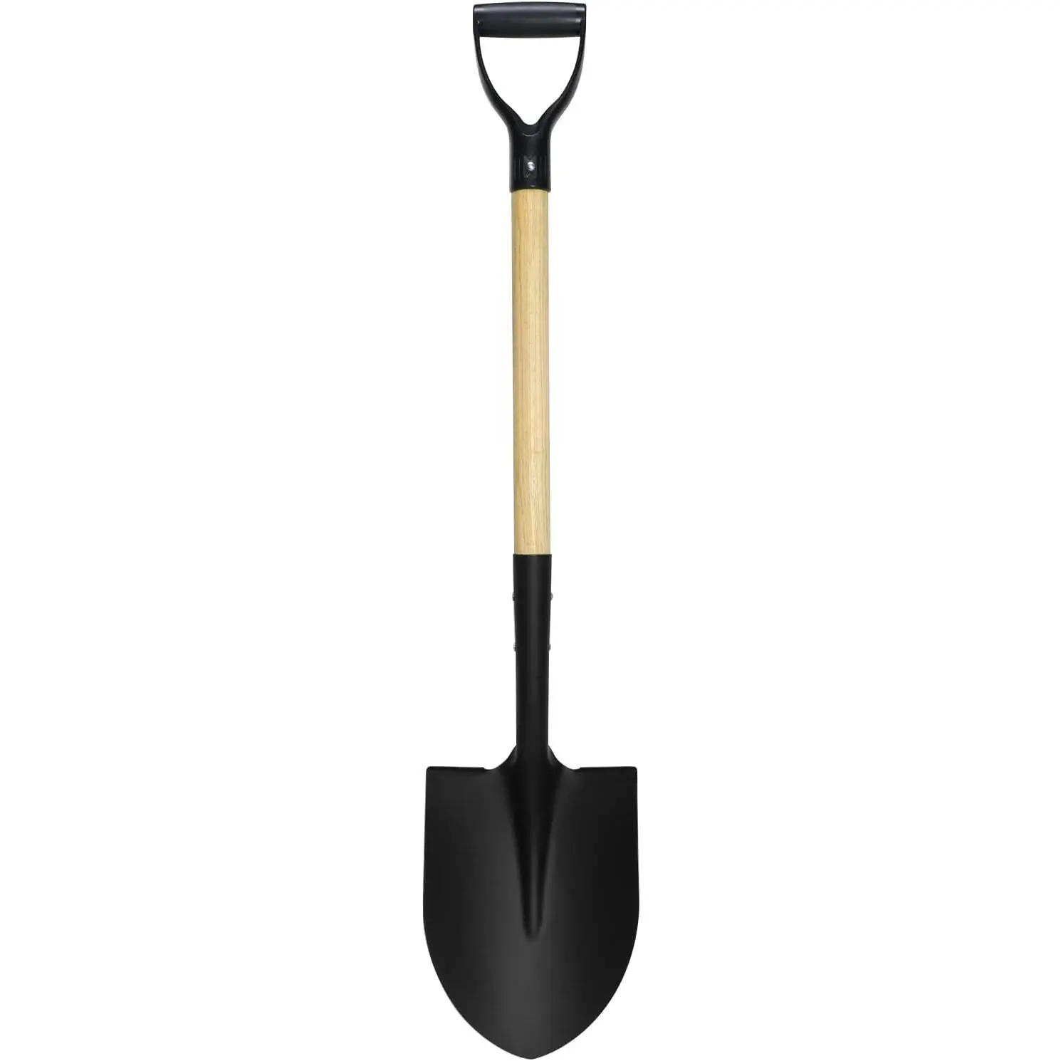41 Inch Round Point Shovel for Digging,Heavy Duty Garden Shovel with D-Handle,Wooden Handle,Ideal for Gardening,Landscaping,Beach,and Snow Removal