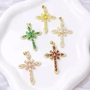 Zircon charm 14k gold plated