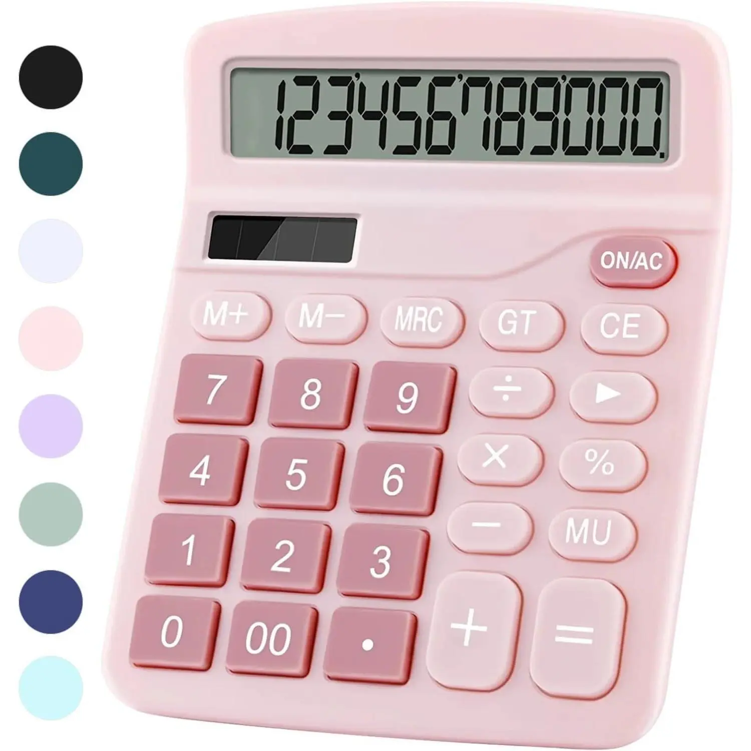 Office Desk Calculator, Cute Calculator for , Basic Calculators Desktop, Dual Power Simple Financial Calculator with Big Button Large Display for Office Home and School (Pink)