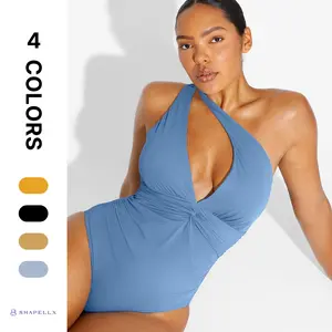 Shapellx Smart Sculpt Ruched Twist-Front Shaping Swimsuit Live