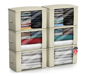 Sorbus Foldable Storage Bag Organizers, 6 Pack Large