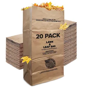 Stock Your Home 30 Gallon Kraft Leaf Bag - 20 Count