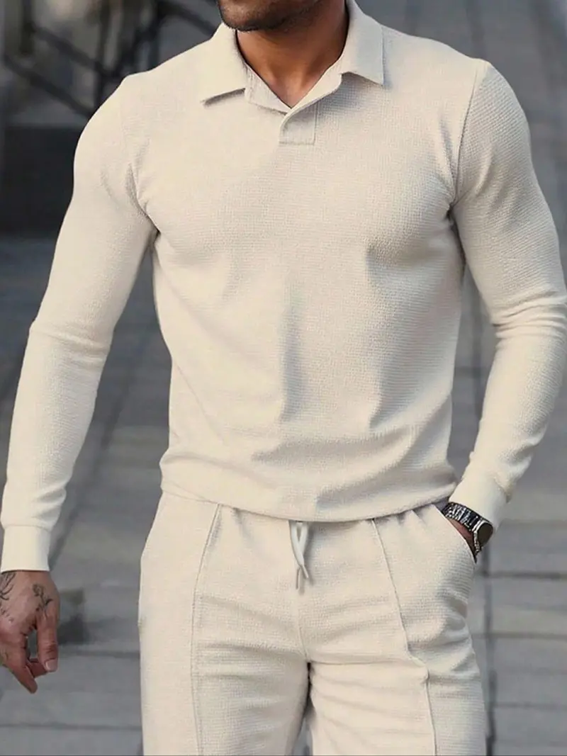 long sleeves knit polo shirt - TikTok Shop