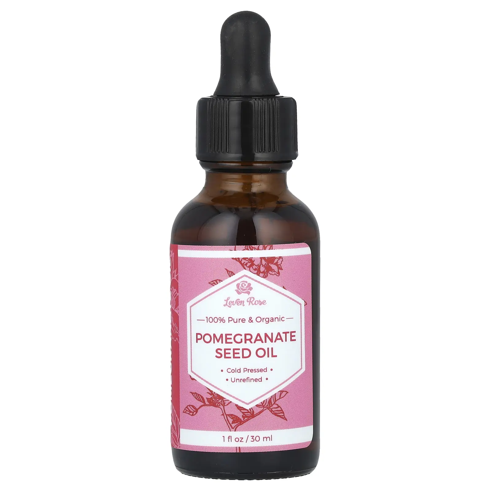 Leven Rose 100% Pure & Organic, Pomegranate Seed Oil, 1 fl oz (30 ml)