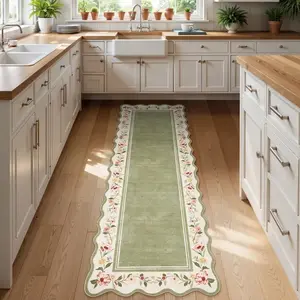 Lahome Floral Runner Rug Machine Washable Non Slip Vintage Hallway Rug, Soft Low Pile Thin Foldable Carpet for Entryway, Kitchen, Corridor and Laundry Room, Multi Color