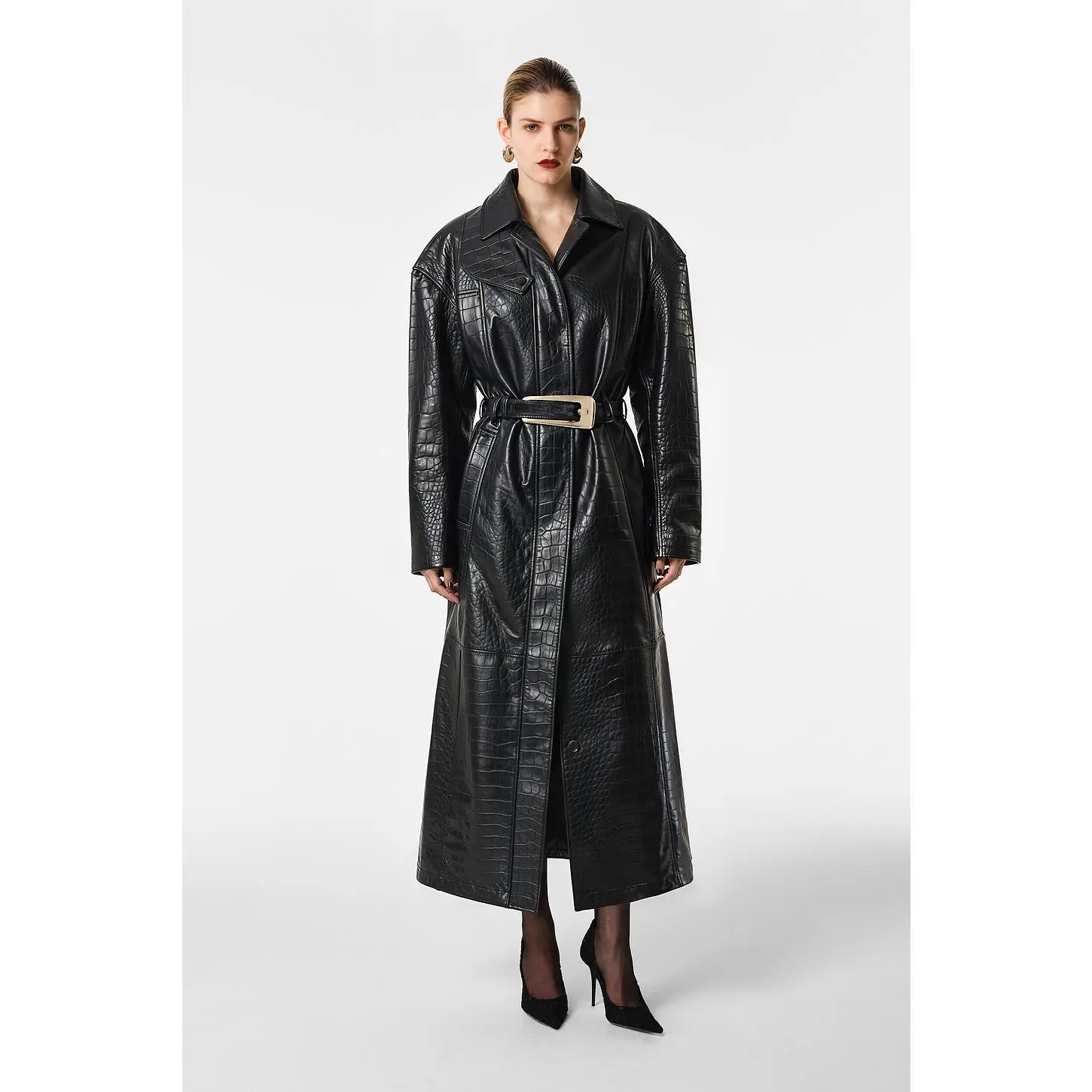 REVOLVE LOS ANGELES Nikita Leather Coat in Black