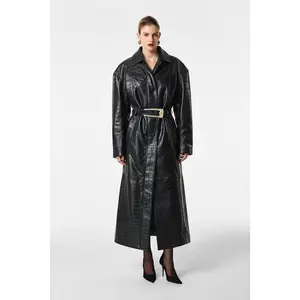 REVOLVE LOS ANGELES Nikita Leather Coat in Black