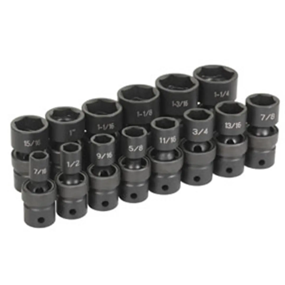 212 MAIN 1314U Series Swivel Impact Socket Wrench Set - 14-Pc., 0.5 in. Drive, Chromium-Molybdenum Steel, High Torque, Reduced Wear, Increased Strength, Easier Tight Area Access, Universal Joints, Cycling Use, 9.6 lbs (Impact Sockets Included)