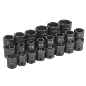 212 MAIN 1314U Series Alloy Steel Impact Socket Set, 0.5 in. Drive, 14-Pc. Standard Length High Torque Universal Socket Wrench Set for Cycling, Outdoor Recreation
