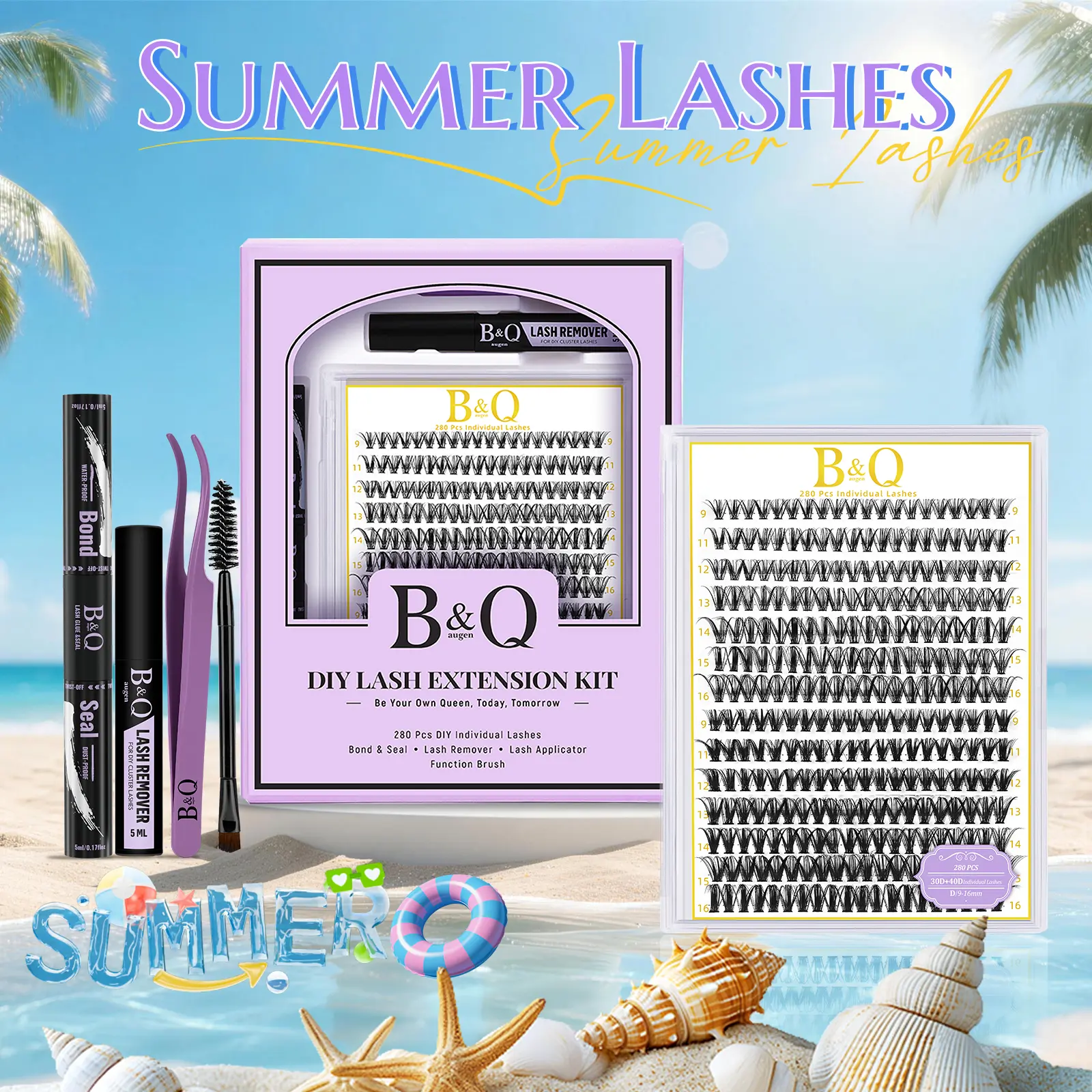 30D+40D Kit l B&Q 280pcs Individual Natural Look Clusters for DIY Eyelashes Extension, Waterproof Long Lasting Beginner Friendly Fake Lashes Stacking Makeup Gift Cosmetic #tiktokshopmemorialday #dealsforyoudays
