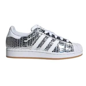 Adidas Superstar II Patent Snakeskin Silver Metallic KH9020 Women's Fashion Shoes New