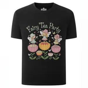 Cute Summer Outfits Fairy Tea Party Graphic T-Shirt for Women Girls Kids Children Toddler Baby