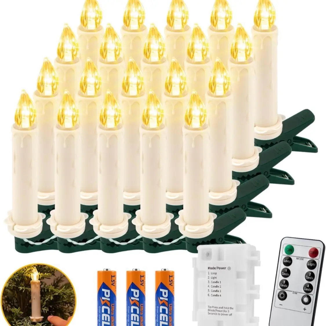 Christmas Candle Ornaments (40 count)