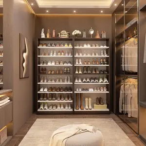 Wood Shoe Cabinet, 9-Tier Freestanding Closet Organizer with Large Capacity (Holds 40-45 Pairs) for Vertical Space Saving Shoe Rack, Shoes Shelves Storage Unit Wooden