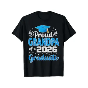 Proud Grandfather of a Graduate from The Class of 2026 Senior T-Shirt, Style 2, Unisex - Spring, Valentine'S Day, St. Patrick'S Day, Graduation Season, Easter Gifts for Retired Parents, Friends, Family, And Colleagues (Shirt Only)
