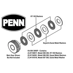 Penn Part 006 309SP SKU#1180394 HT-100 Drag Washer Kit (UPC# 031324630901)