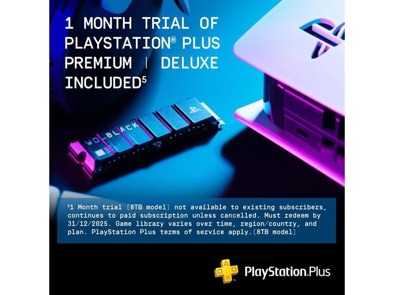 Western Digital WD_BLACK SN850P NVMe SSD for PS5 consoles M.2 2280 8TB PCI-Express 4.0 x4 Internal Solid State Drive (SSD) WDBBYV0080BNC-WRSN