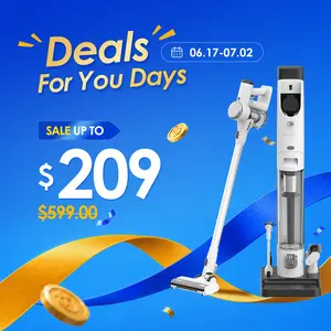 TINECO Pure One Station Cordless Vacuum Cleaner - 3L Auto Dust Base, Powerful Suction Lightweight Smart Stick Form, ZeroTangle Brush, Auto Clean for Hard Floors & Carpets, Pet Hair Cleaning, White