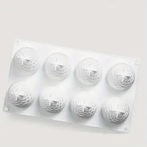 Silicone Pine Cone Mold with 8 Cavities and Cleaning Brush, Ideal for Mousse Cakes and French Pastries, Suitable for Chocolate and Fruit Decorations