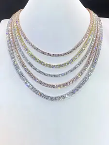 5mm Hip Hop Rap Style Gra Certified Sterling Silver Cuban Chain, Unisex Tennis Chain Bracelet, Vvs Necklace, Easter Thanksgiving Gift