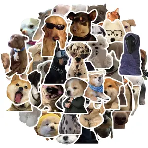 Dog Pattern Sticker, 50pcs/set Funny Dog Sticker, Puppy Animal Decals, Waterproof Vinyl Sticker for Laptop Phone Luggage, Birthday Party Supplies, Decorative