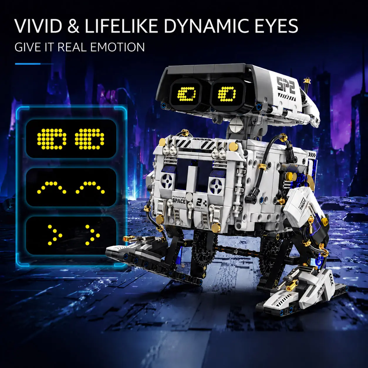 Programmable Walking Robot Building Set, APP Controlled Coding Robot with Animated LED Face Display, STEM Educational Construction Toy, DIY Robotics Kit for Kids 8+, Teens and Adults, Tech Lover Gift, Christmas Birthday Back to School Present