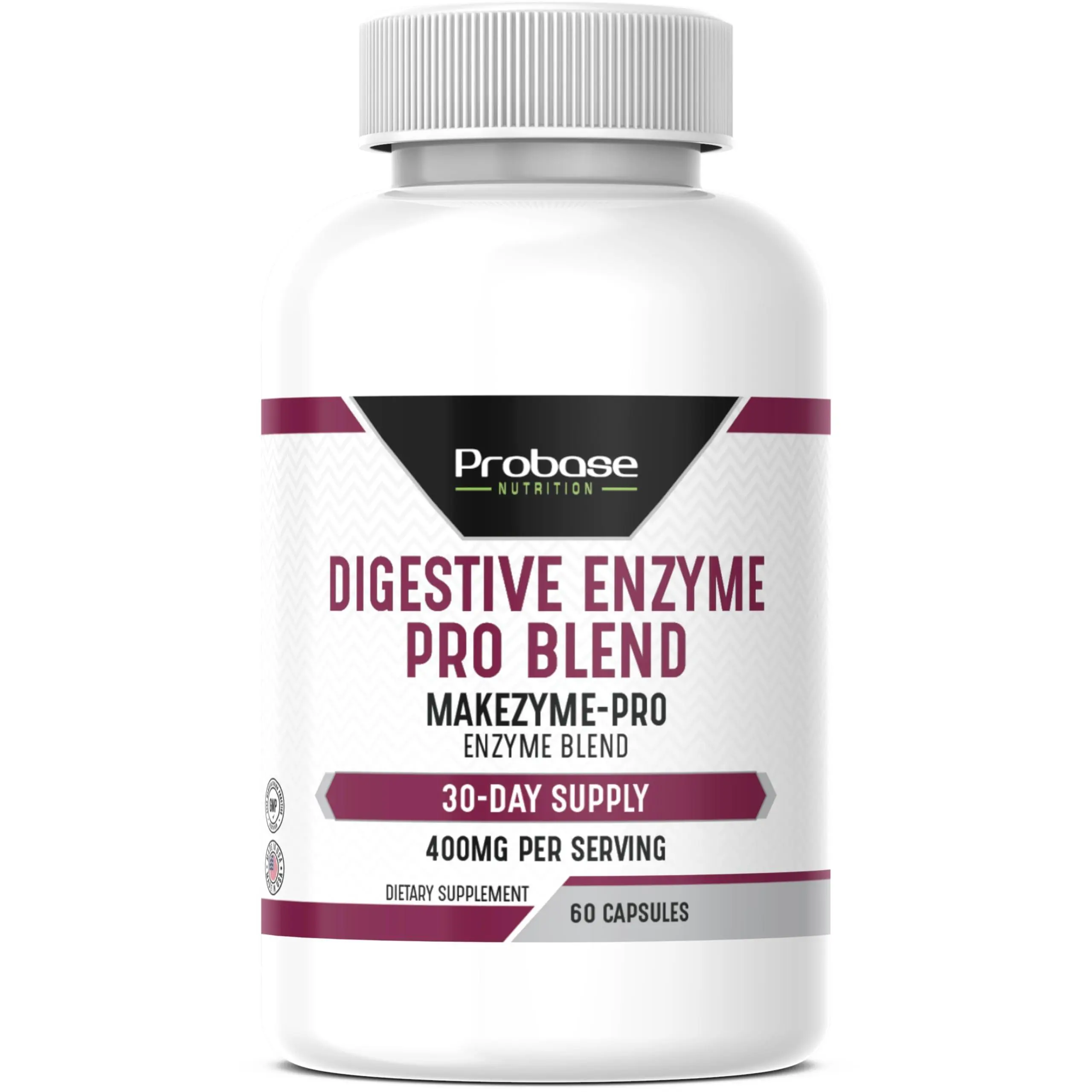Probase Nutrition Digestive Enzyme Pro Blend 60 Capsules 30-Day Supply