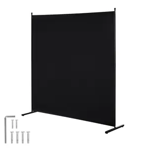 【DealsForYouDays】VEVOR Room Divider, Single Panel Room Divider, 6FT Privacy Screen Indoor, Partition Divider for Room Separation, Freestanding Room Divider Panel for Office, Bedroom, Black