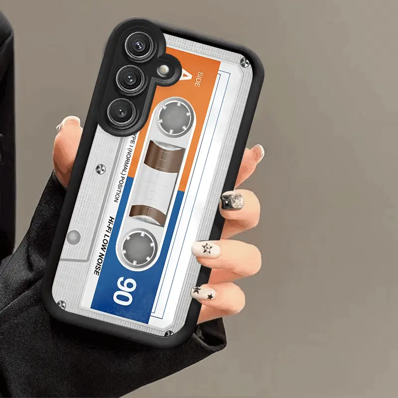 Phone Case: Cassette Pattern Suitable for Samsung Galaxy S26 S25 S24 S23 S22 S21 Fe Plus Ultra A13 A14 A15 A16 A17 A33 A34 A35 A36 A52 A53 A54 Note20 Edge Phone Case Sky Eye Ladder Soft Case Classic Black and White