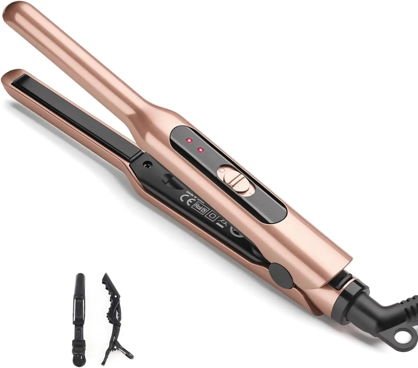 JAETON Small Flat Iron 3/10" Mini Hair Straightener for Short Hair | Straightener for Travel, Curling Iron for Edges, 2 Temp 180℃/210℃, Fast Heat Up, Dual Voltage, Ceramic Tourmaline