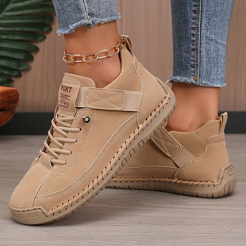 2026 Women's Vibrant Red Microfiber Lace-Up Low-Top Sports Casual Sneakers, Breathable Lining, Durable Rubber Sole, Comfortable Fit, Stylish Casual Wear Footwear