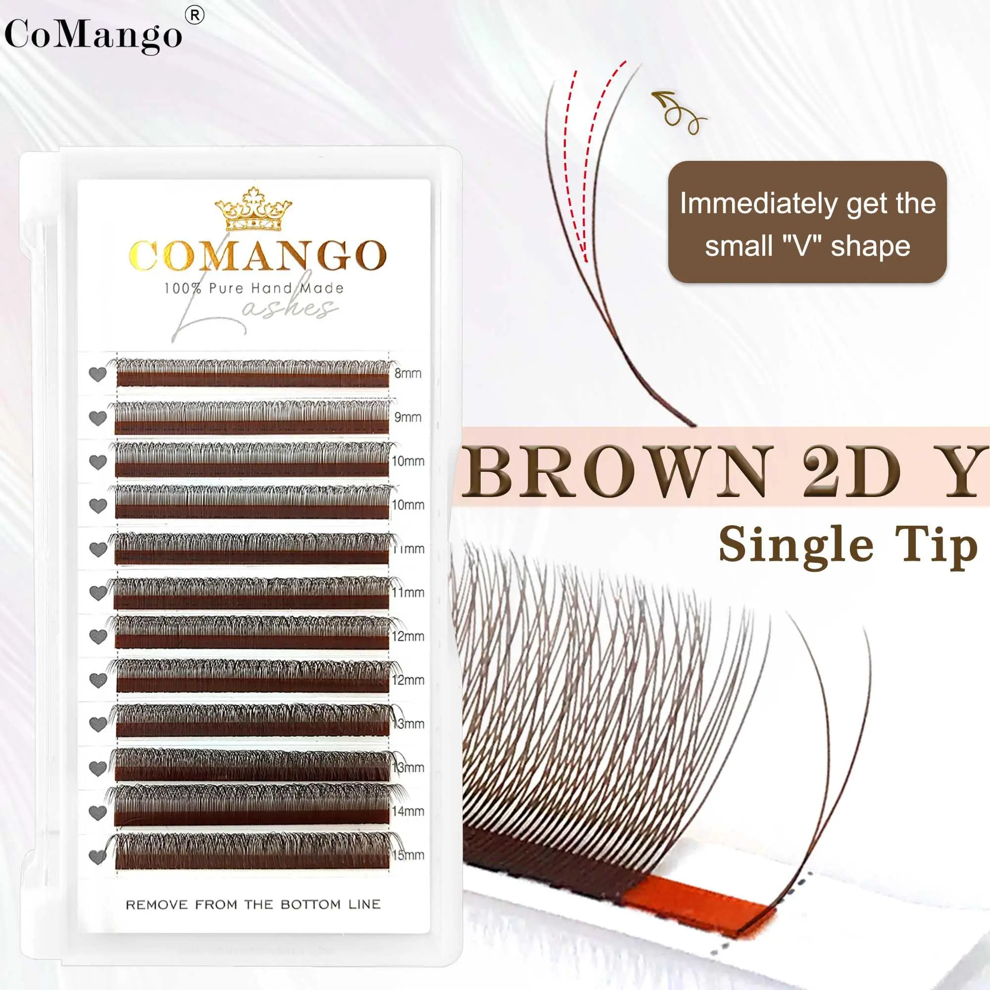Y Shaped Lashes 1D 2D Eyelash Extensions 12Rows Mix 8-12/8-15mm Brown/Black Premium False Lashes Mesh Net Cross Lash  Makeup 2026 New