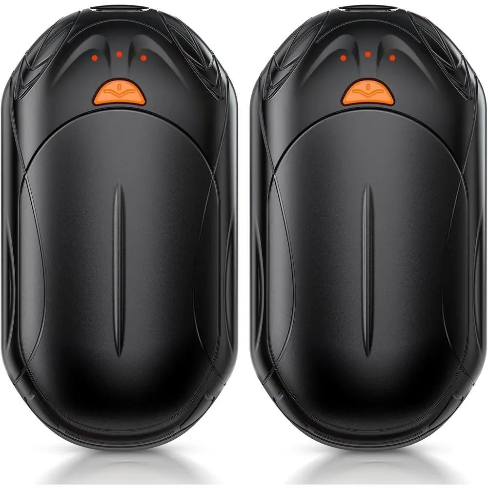 Electric Hand Warmers 2-Pack, Rechargeable Palm-Shaped Pocket Heater with Ergonomic, Slip-Resistant Design, AI Smart Chip, Up to 20H Heat, Type-C Charge for Camping, Christmas Gifts, Golf, Travel