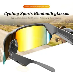 Smart Music Sports Bluetooth Sunglasses with Dual Channel Stereo Sound for Outdoor Activities Anti-Fog Anti-Wind UV Protection - Wireless Smartglasses Headphones Mothersdaygift