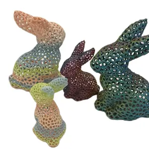 3D Printed Bunny Wire Frame Set - Assorted Colors with Unique Design and Lightweight Construction figurine decor