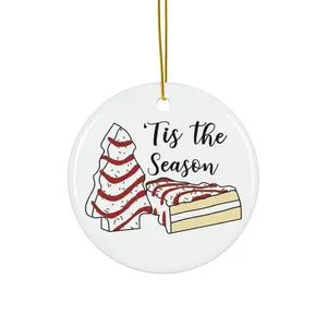 Christmas Tree Snack Ceramic Ornament, Holiday Decoration, Xmas Tree Decor, Festive Gift, Tree Ornament