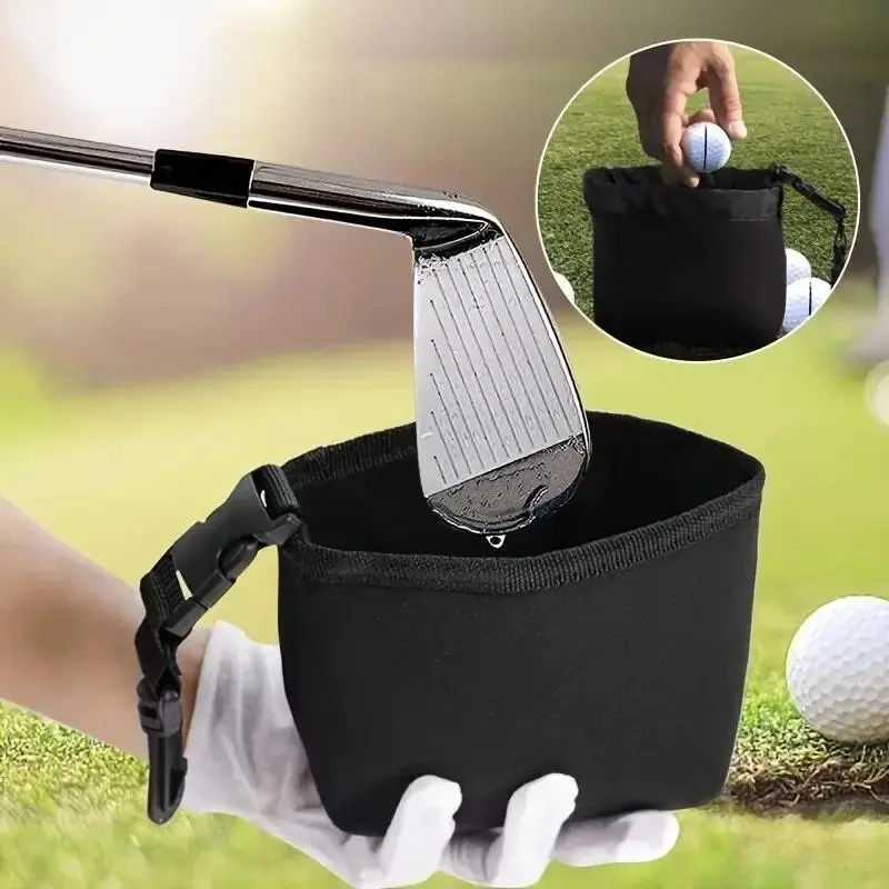 Golf Club Cleaning Bag with Detachable Clip, Portable GolfClub Cleaning Tool, Golf Accessories for Men & Women