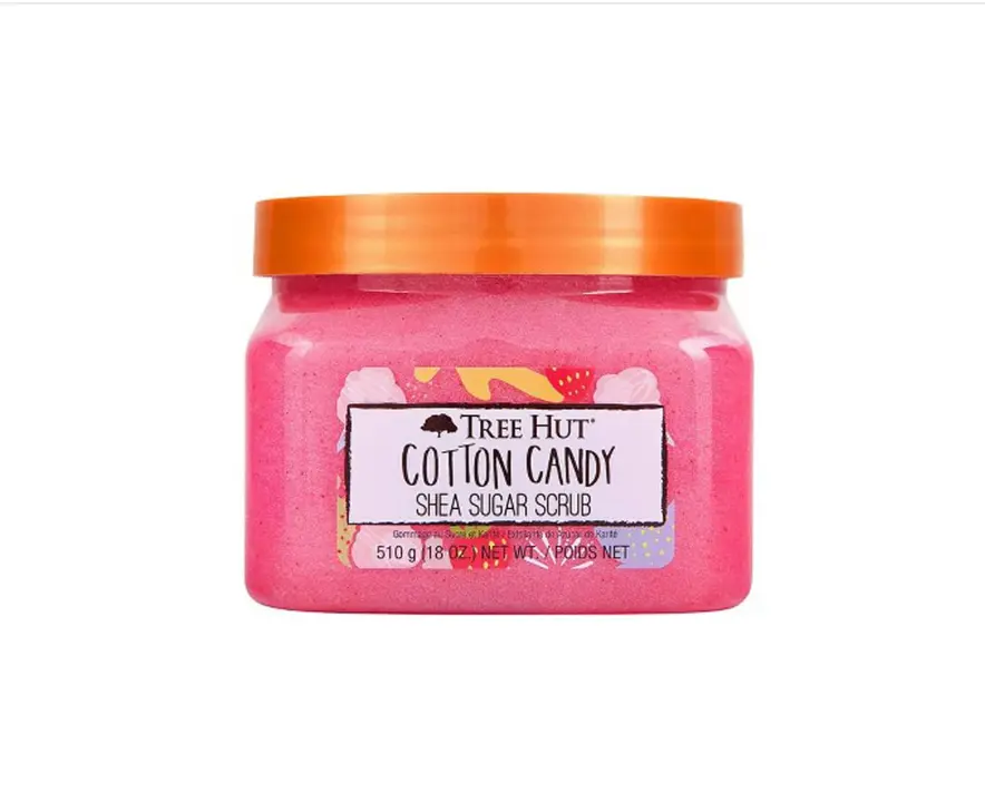Tree Hut Cotton Candy Body Scrub, Exfoliating & Hydrating Sugar Scrub with Shea Butter & Essential Oils, Smooth Skin, Body Exfoliator For All Skin Types, Self Care Gifts for Women, Vegan, 18 Oz
