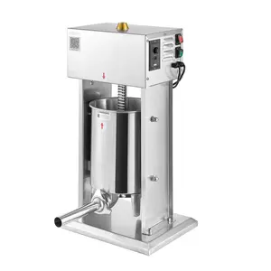 Electric Sausage Stuffer, 22 LBS / 10 L Vertical Meat Stuffer, Stepless Speed Control and Foot Pedal, Stainless Steel Heavy Duty Sausage Filler with 4 Stuffing Tubes, for Commercial & Home Use