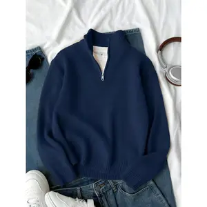 Boys' and Teens' Fashion Solid Color Comfortable Casual Loose Fit Trendy Pullover Sweater for Outdoor or Indoor Wear Warm Thick Fall Winter Size8-16Y