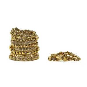 Tied Down Gold Bead Adjustable Cord Bracelet - Zinc Alloy and Nylon