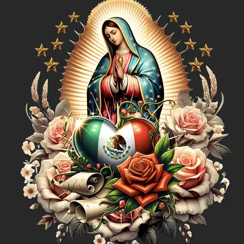Virgin Mary 3-Gangsheet DTF Heat Transfer - Direct to Film Technology, Specialty DIY Supplies, 3 Gangsheet, DIY Craft Supply for Handmade Crafts Projects