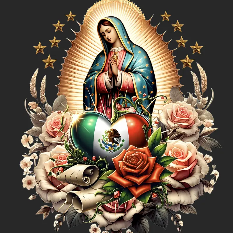 Virgin Mary 3-Gangsheet DTF Heat Transfer - Direct to Film Technology, Specialty DIY Supplies, 3 Gangsheet, DIY Craft Supply for Handmade Crafts Projects