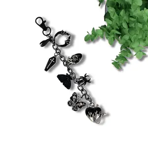 Gothica E-reader Chain Bookish Clip-On Accessory for Kindle Tablet or Other Device Coffins, Anatomical Hearts, Moths and Bats