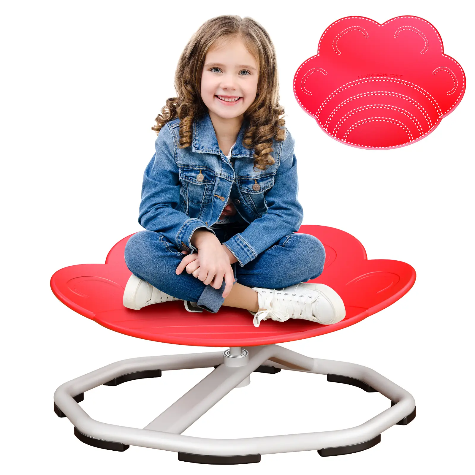 Qusases Sensory Swivel Chair for Kids, Spinning Chair for Autistic Kid, Sit and Spin Sensory Toys, Training Body Coordination, Autism ADHD Chairs Play