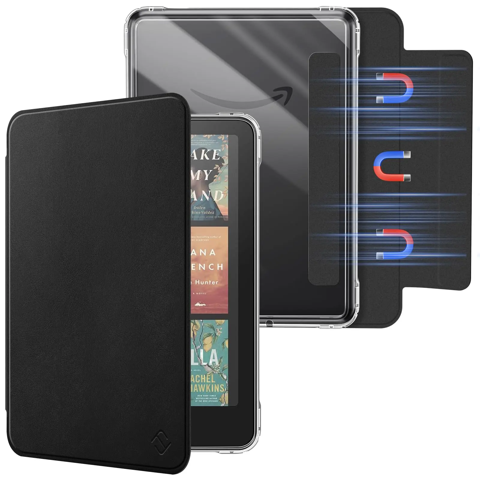 Magnetic Detachable Kindle Case with Clear Back, for 7" Kindle Paperwhite 12th Gen & Kindle Colorsoft Signature Edition,, Auto-Wake/Sleep, Slim Case