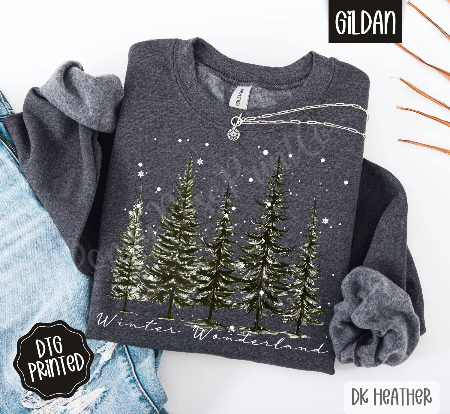 Winter Wonderland Sweatshirt, Trendy Women's Holiday Crewneck