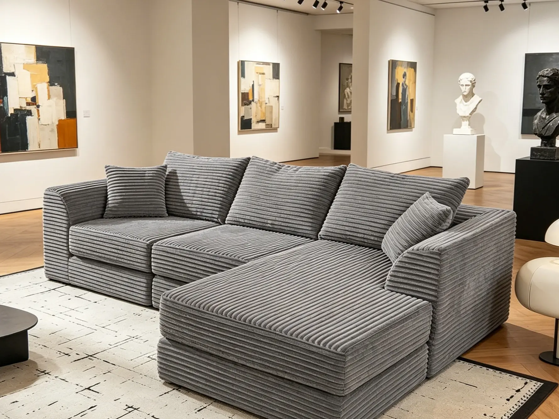 Boneless Upholstered Modular Sofa Set - Deep-Seat Couch with Memory Foam Compression, Customizable for Living Room Indoor Furniture